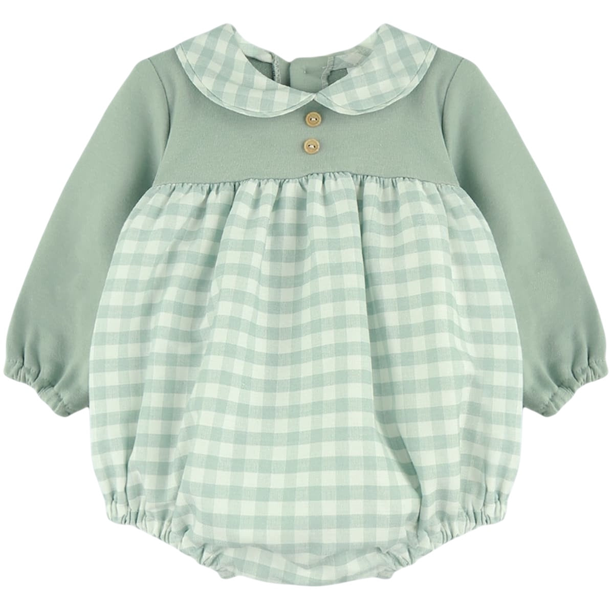 Mint gingham romper