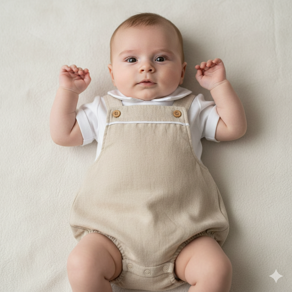 Baby boys camel romper