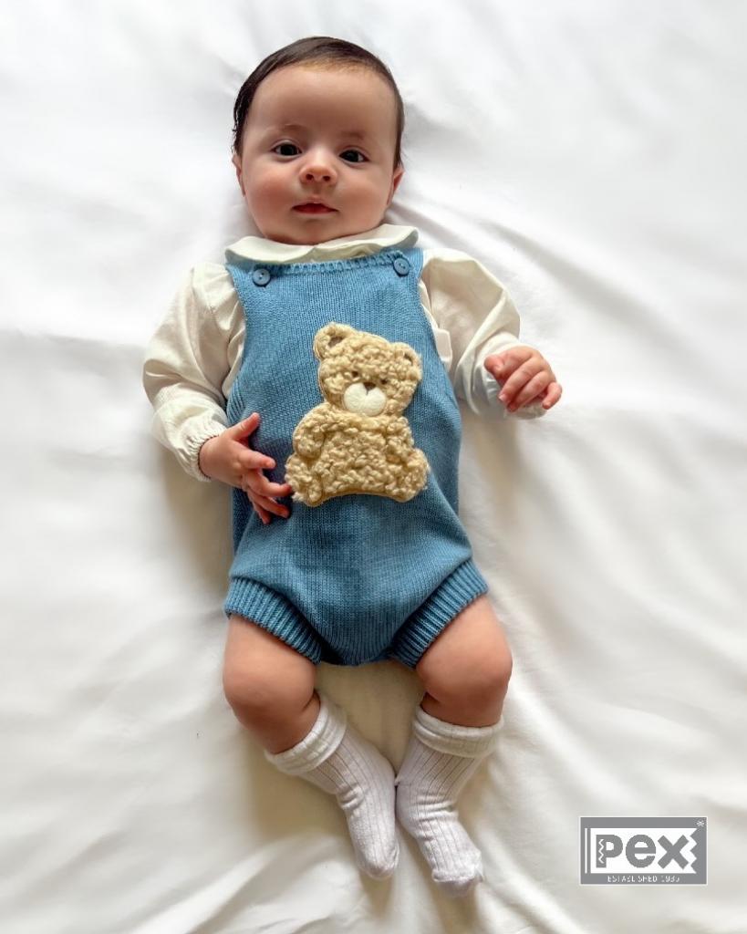 Dusky blue pex teddy romper