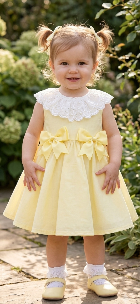 Girls yellow Aline dress