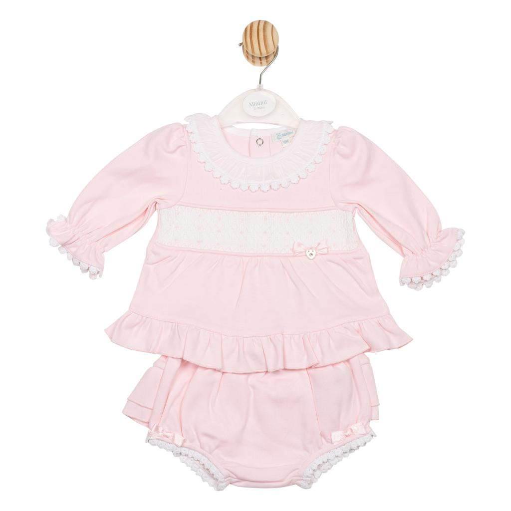 Baby girls Mintini pink lace jam pant set