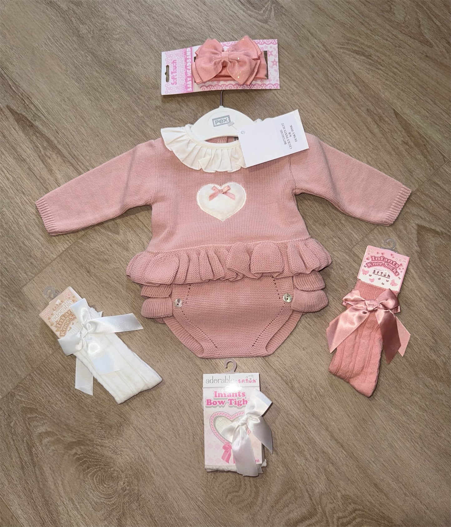 Dusty pink jam pant heart set