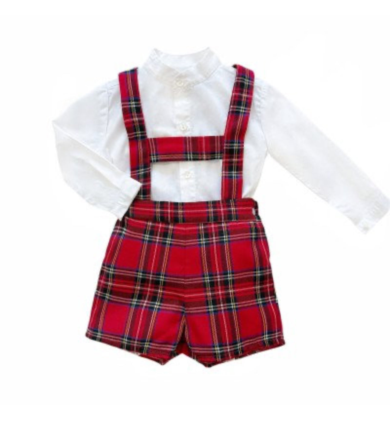 Boys tartan short set with braces