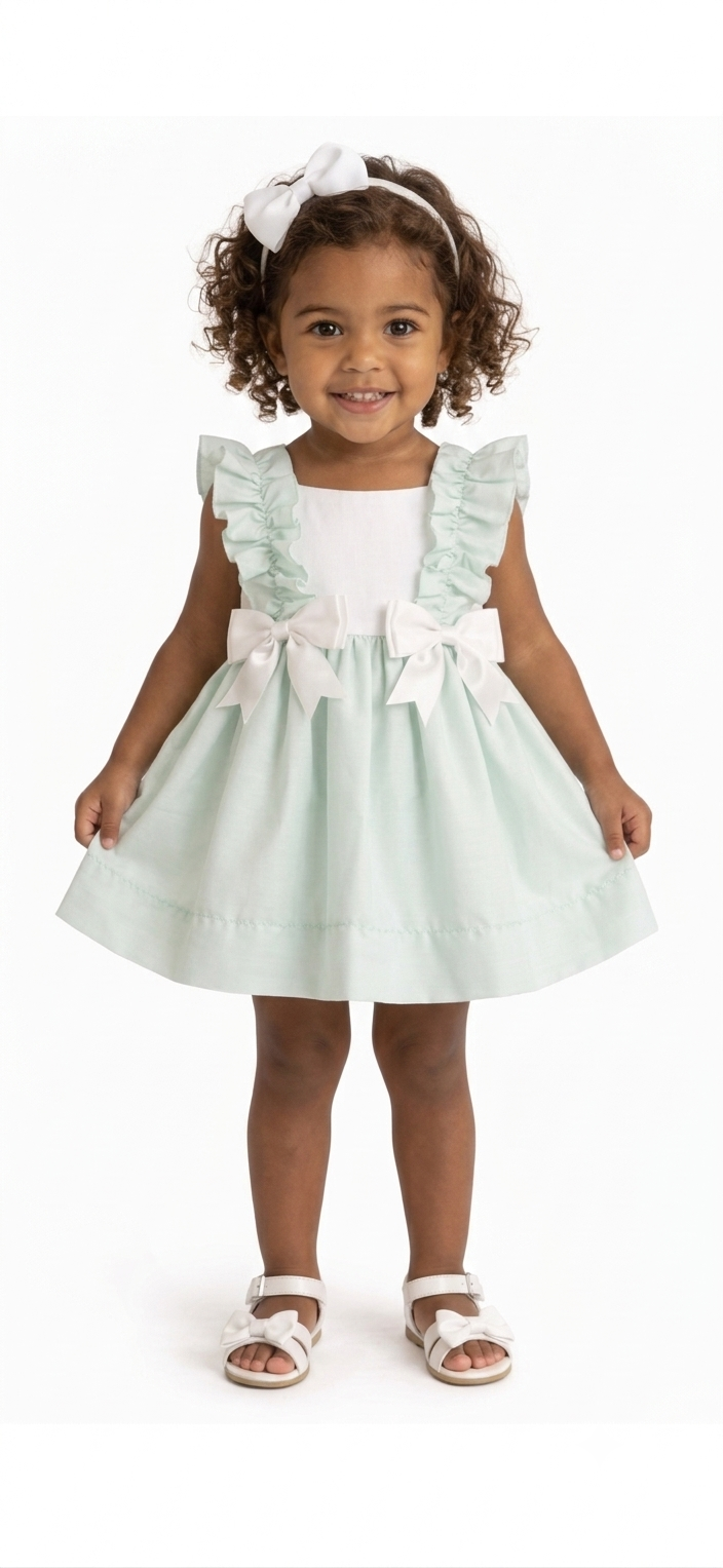 Girls mint frill dress