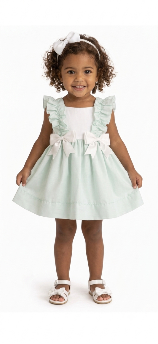 Girls mint frill dress