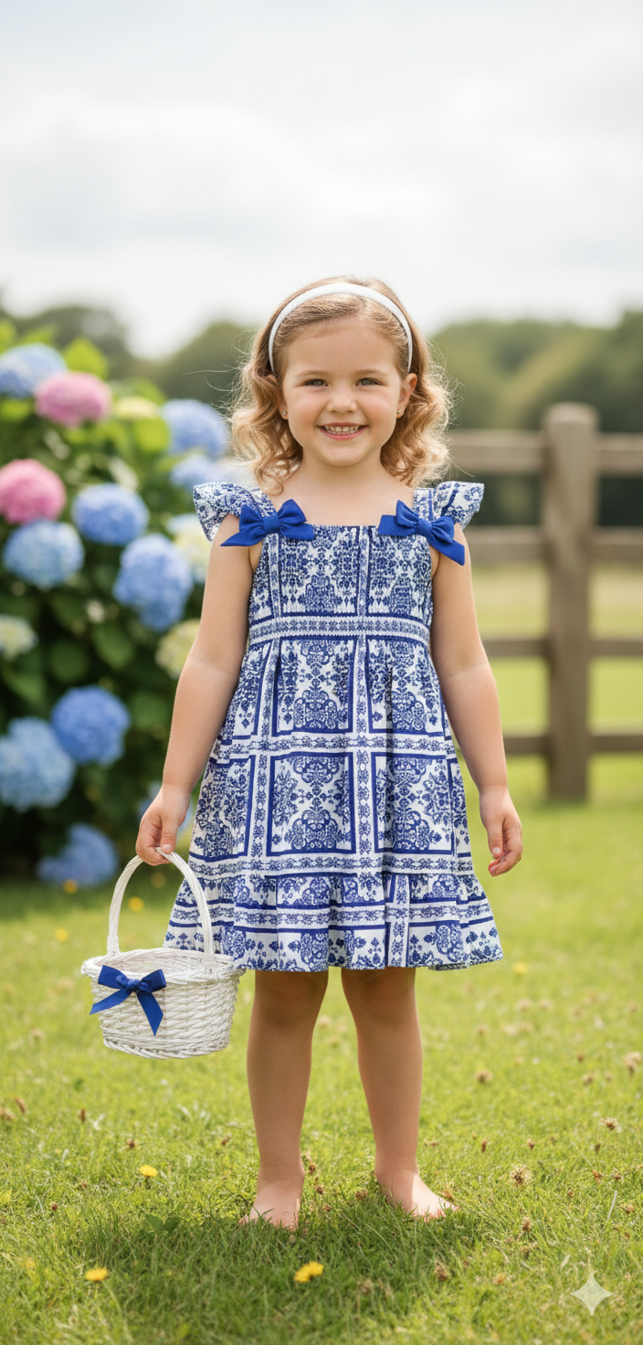 Girls Santorini print dress