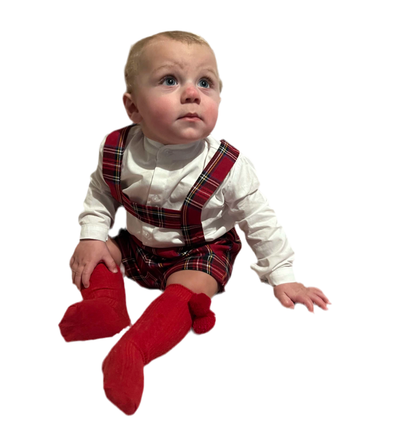 Boys tartan short set with braces