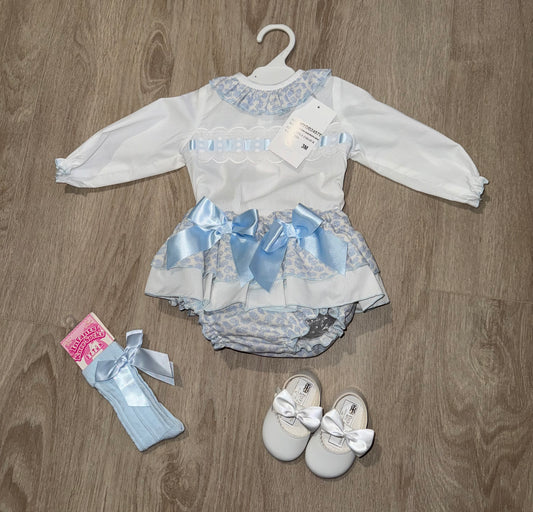 Baby girls floral blue 2 piece set