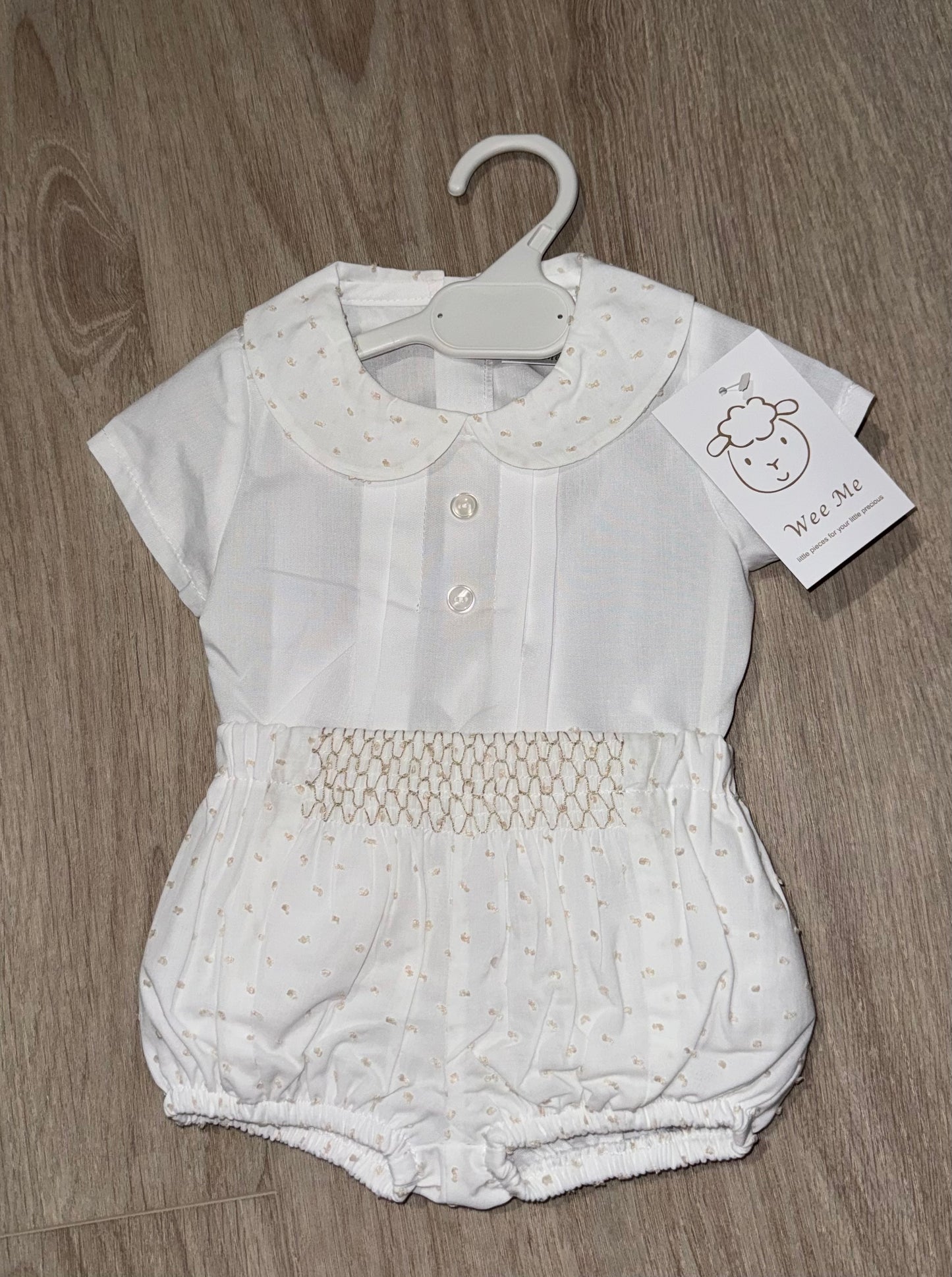 Baby boys smocked short set