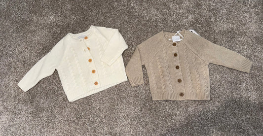 Baby boys cardigan multipack- cream & camel