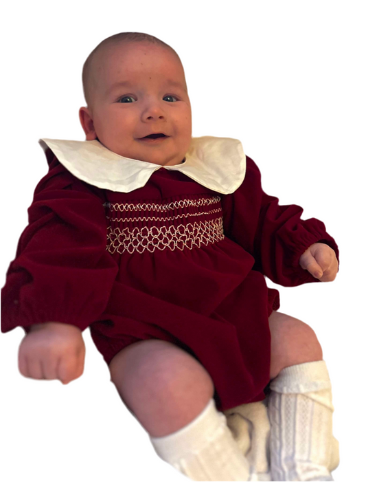 Unisex velour Christmas romper