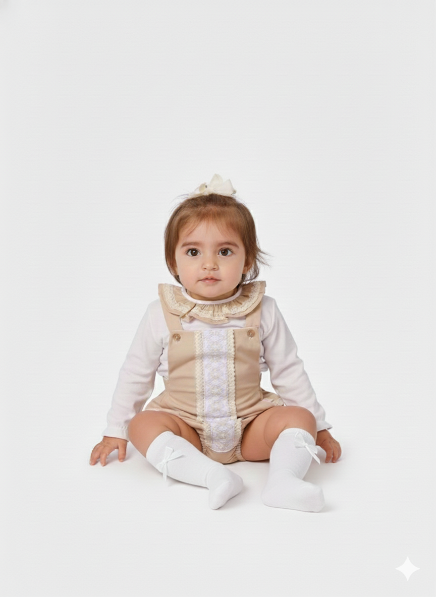 Baby girls camel romper set