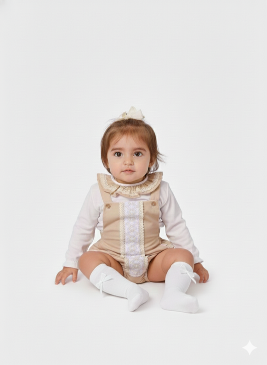 Baby girls camel romper set