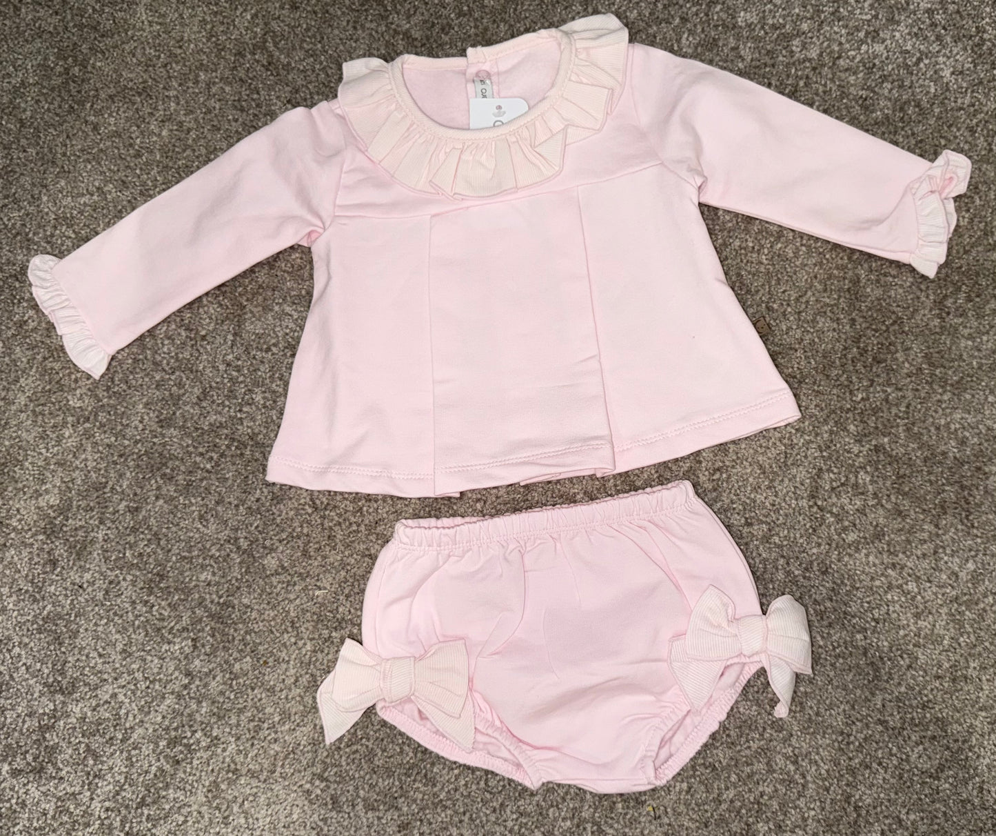 Pink Blouse And Romper Set