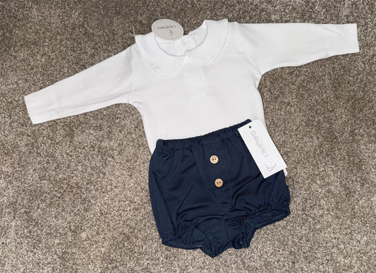 Boys dusky blue jam pant and vest set