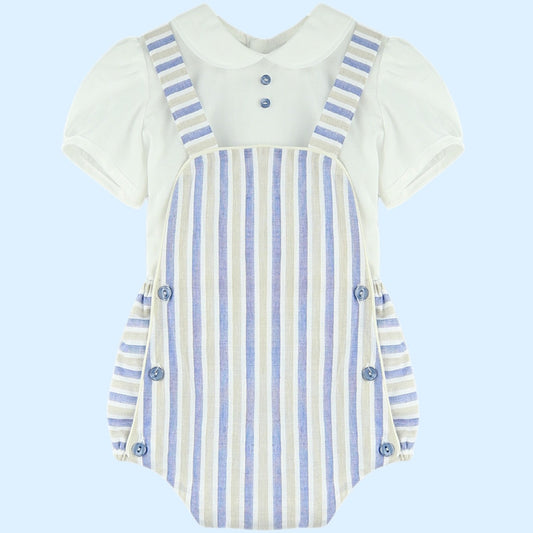 PRE ORDER baby boys blue stripe romper