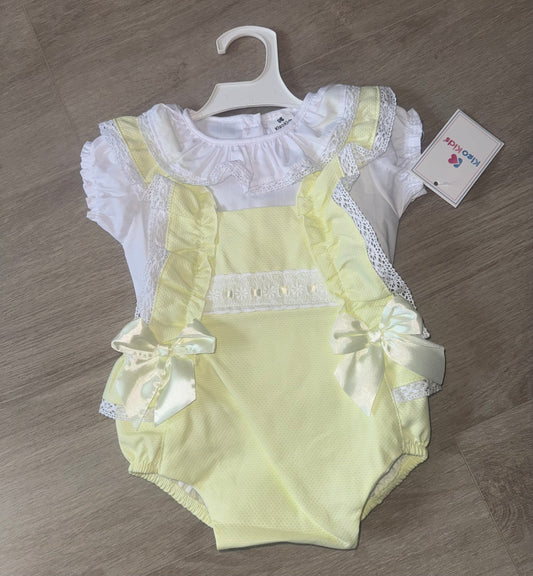 Lemon double bow romper