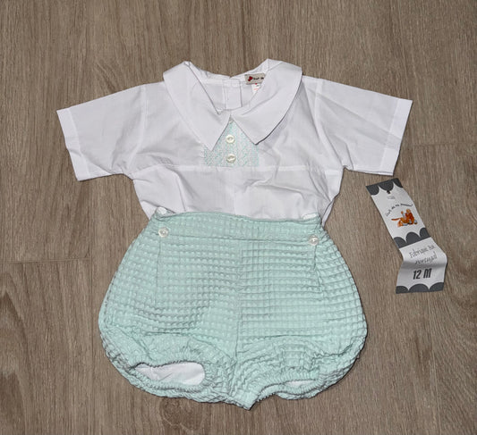 Baby boys mint short set