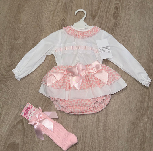 Baby girls pink floral 2 piece