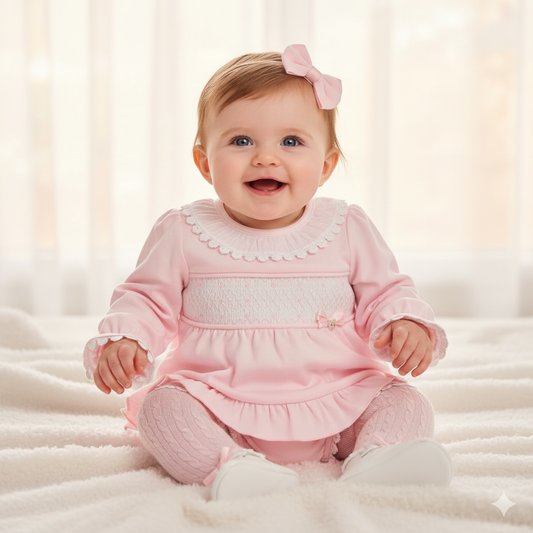 Baby girls Mintini pink lace jam pant set