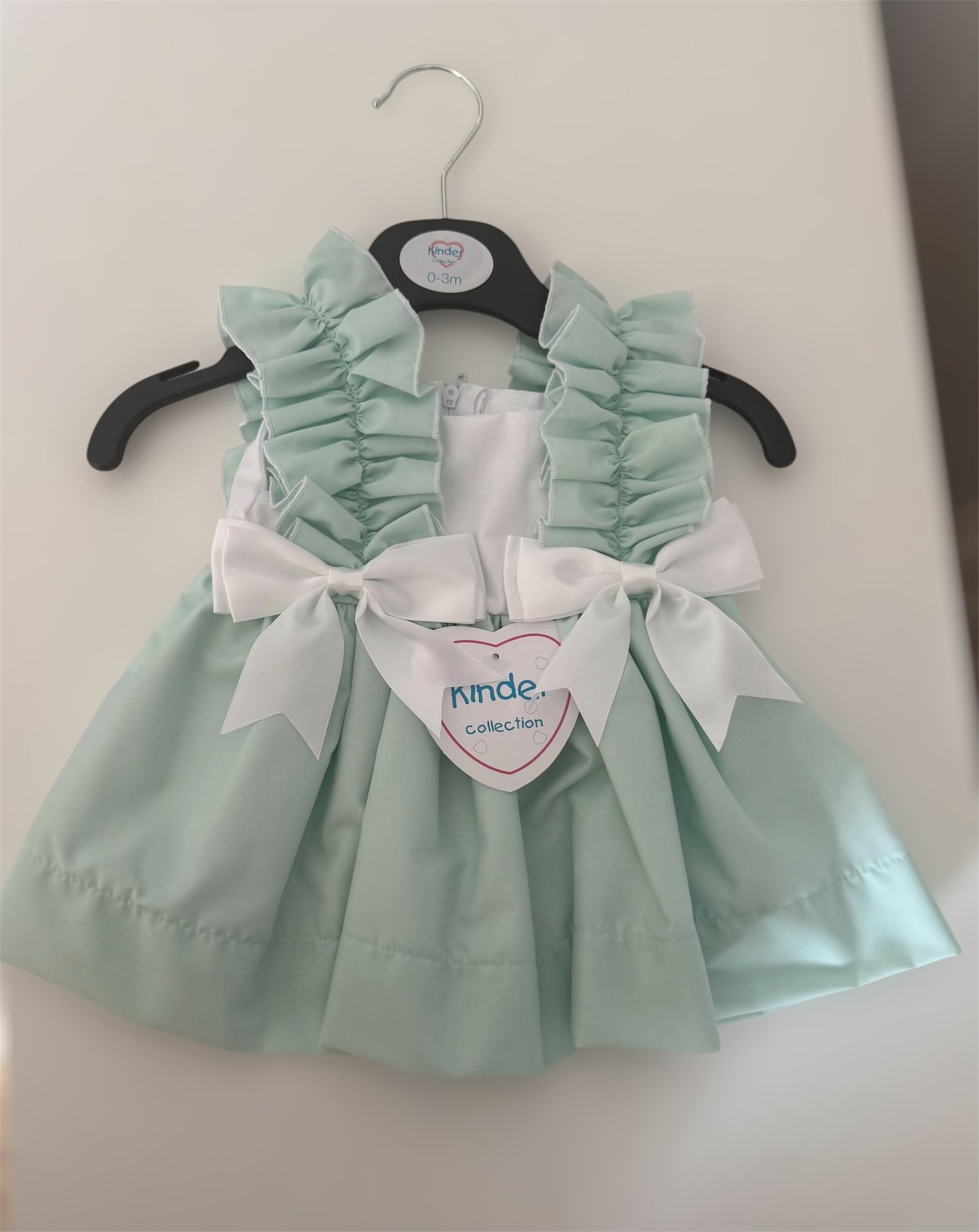 Girls mint frill dress