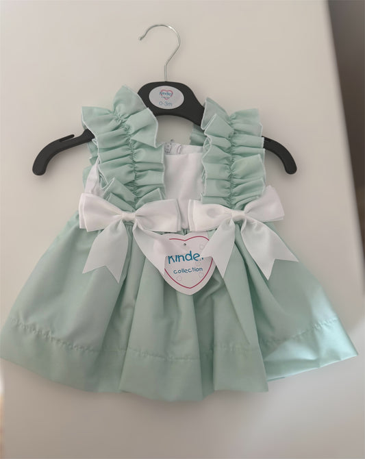 Girls mint frill dress