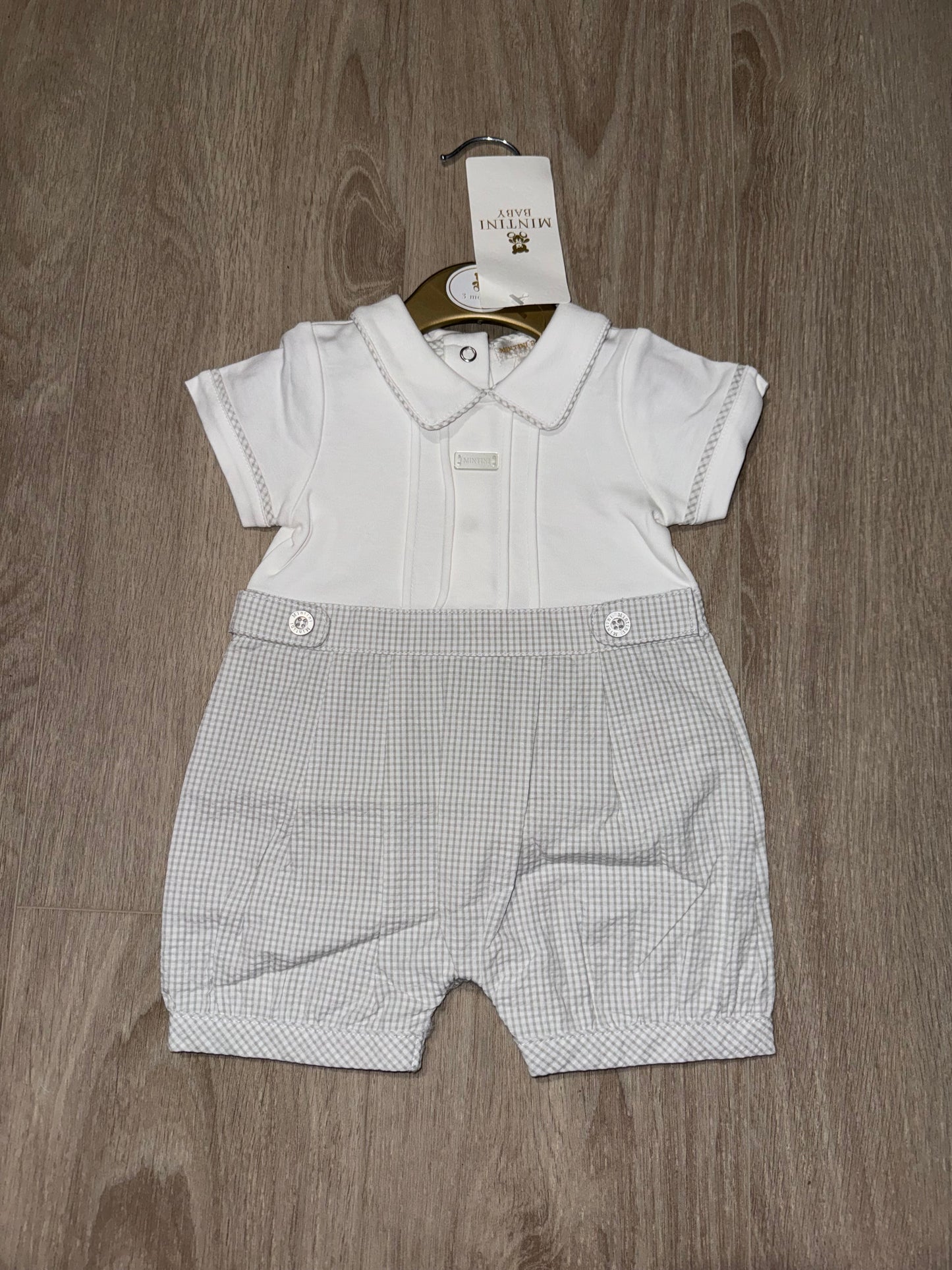 Baby boys grey romper