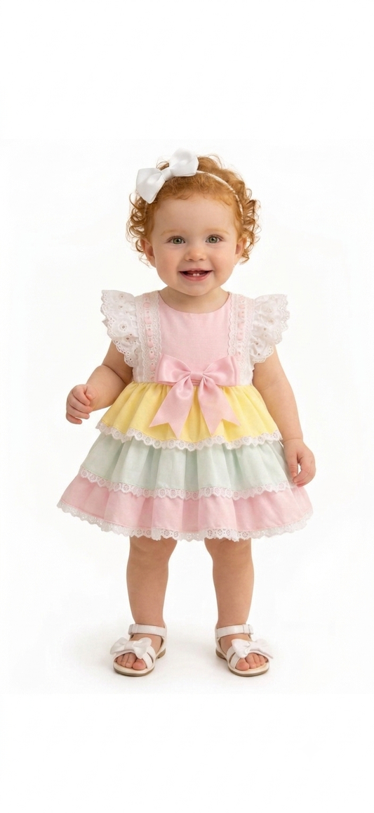 Girls multicoloured layered dress