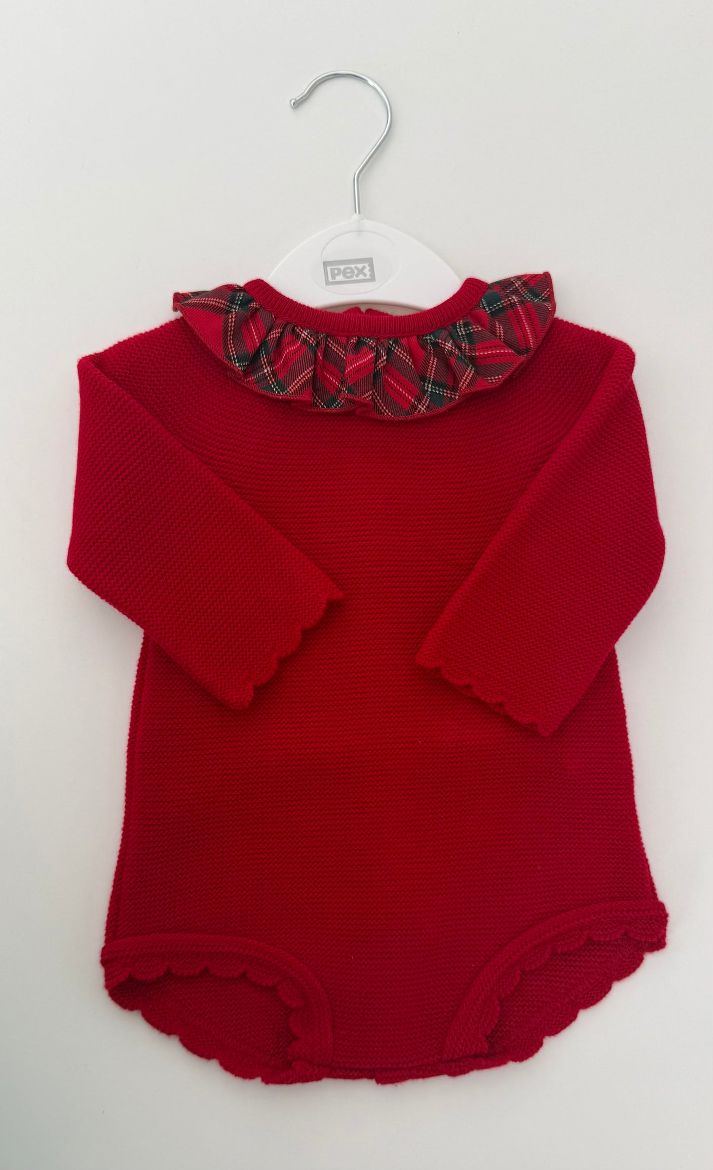 Sample - Red tartan collar romper