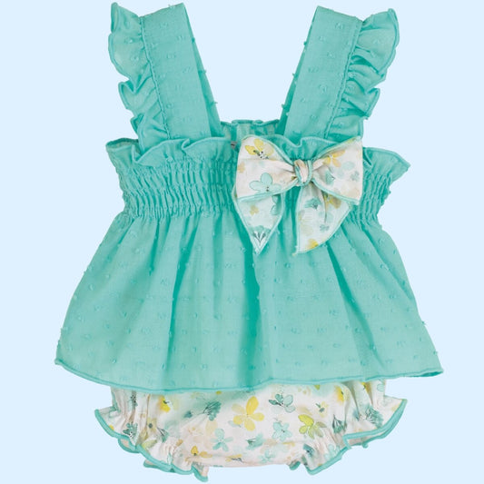 PRE ORDER baby girls mint floral top and pants set