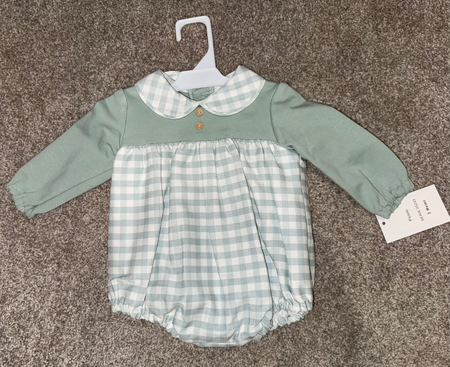 Mint gingham romper