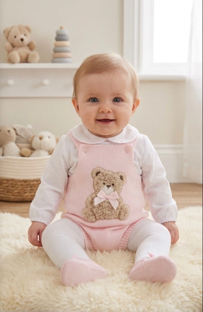 Baby pink teddy romper