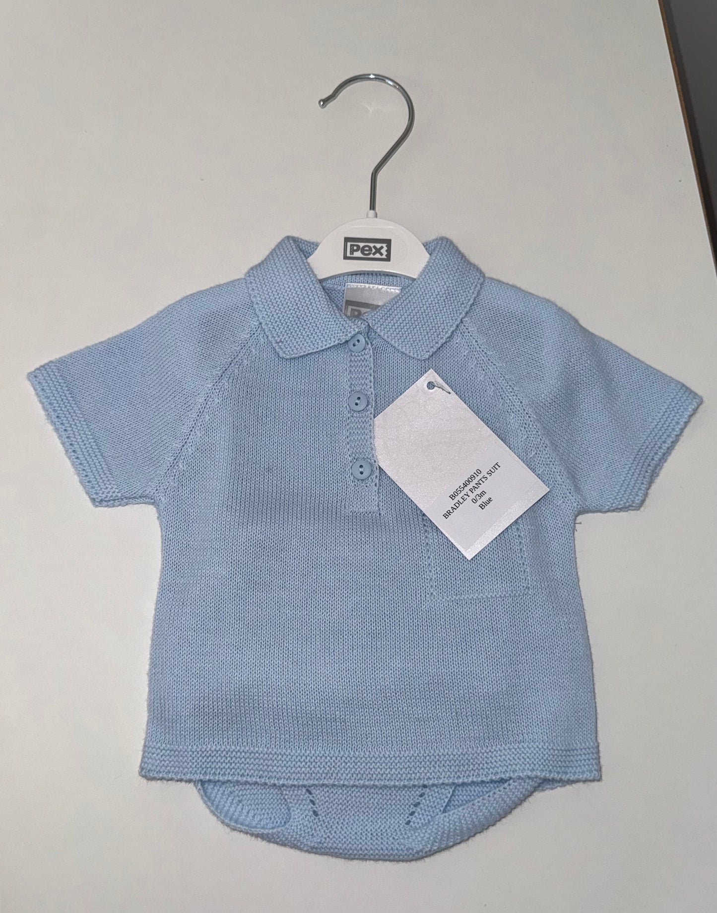 Baby boys blue fine knitt jam set