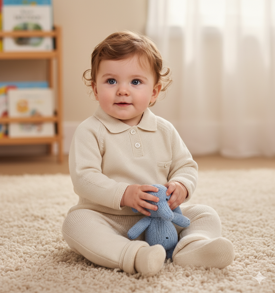 Boys Pex camel knitted set