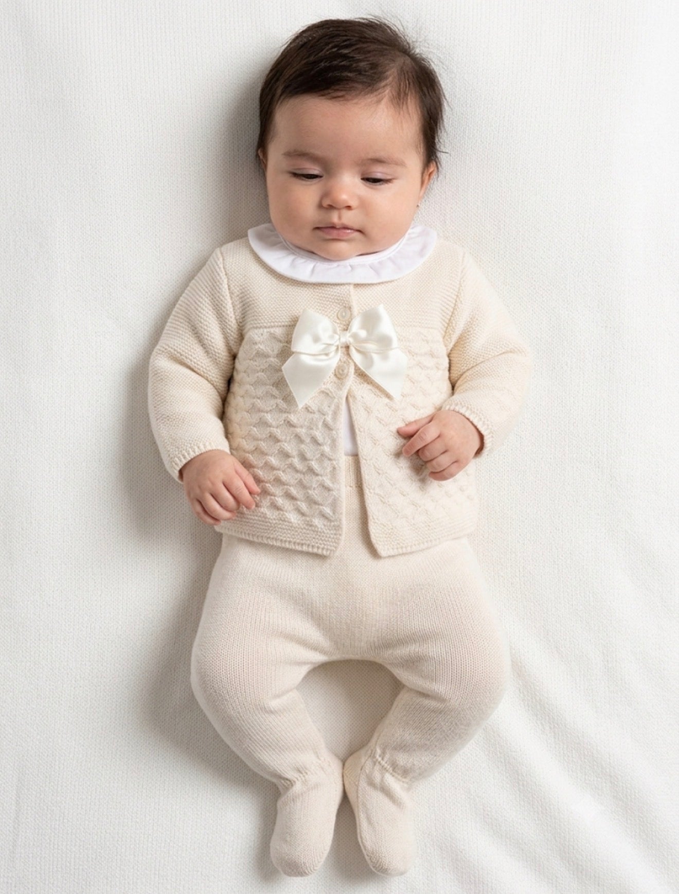 Baby girls camel knitted 3 piece set