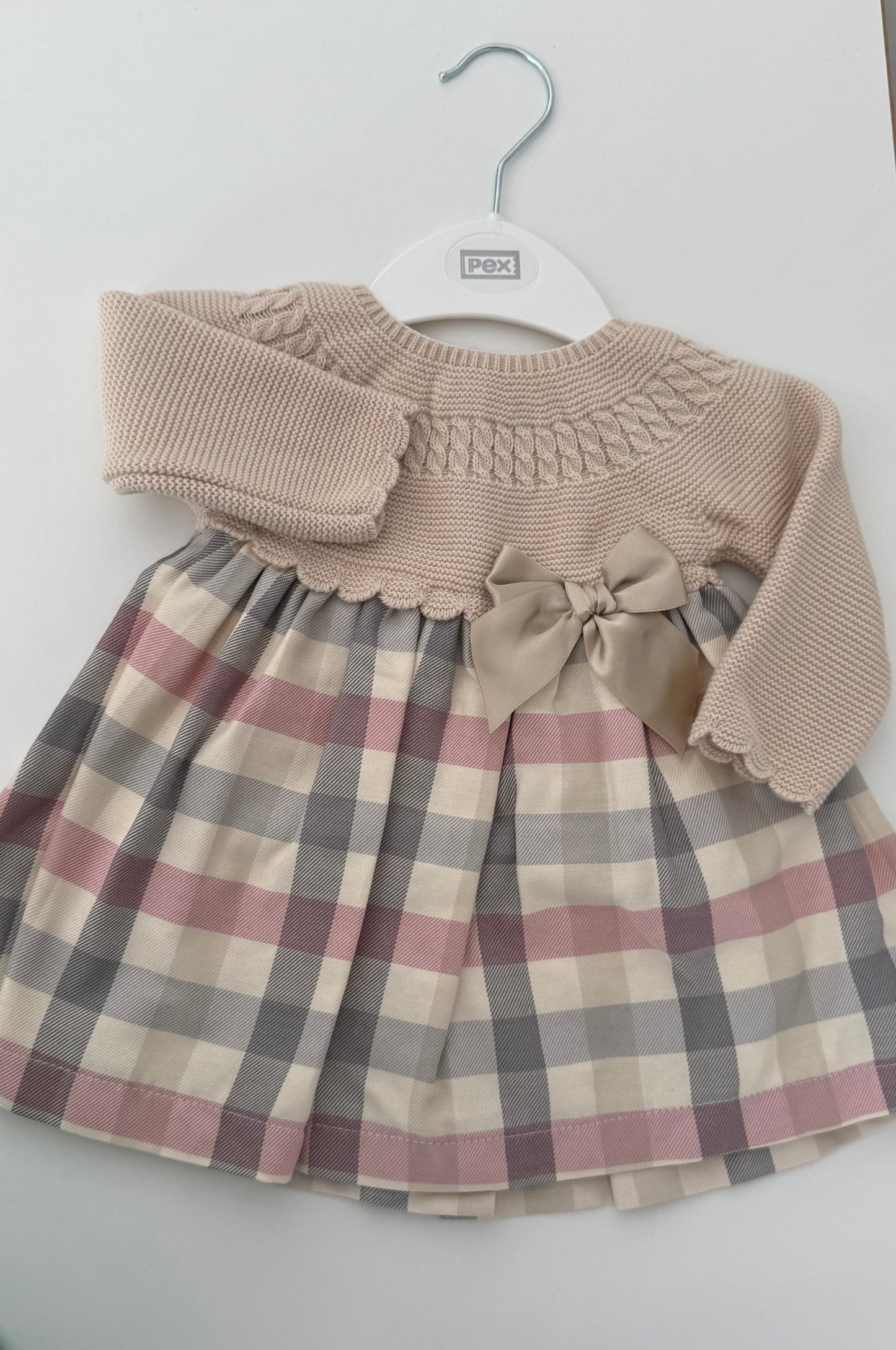 Sample - camel check dress