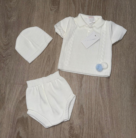 Baby boys fine knit 3 piece set