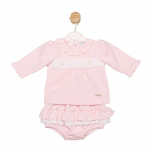Baby girls Mintini baby pink diamond jam pant set