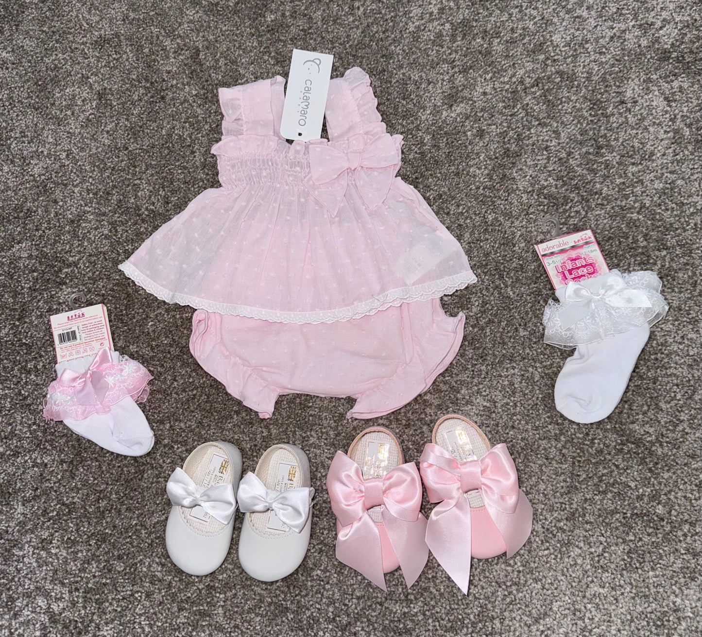 pink top and short set