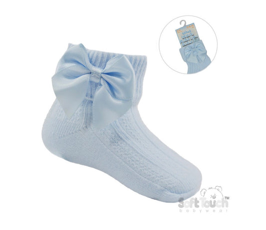 Blue ankle bow socks