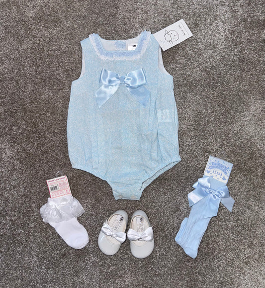 Baby blue floral romper