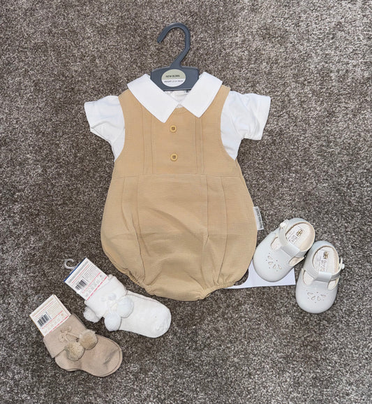 Baby boys camel romper