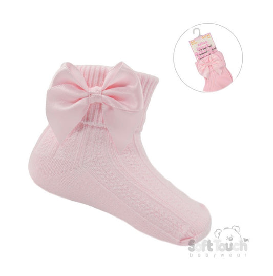 Pink ankle bow socks