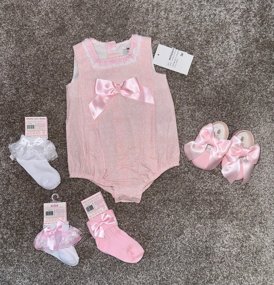 Baby pink floral romper