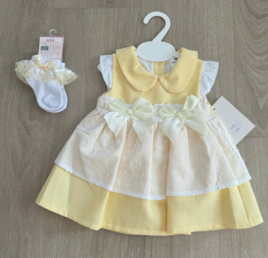 Baby girls lemon bow dress