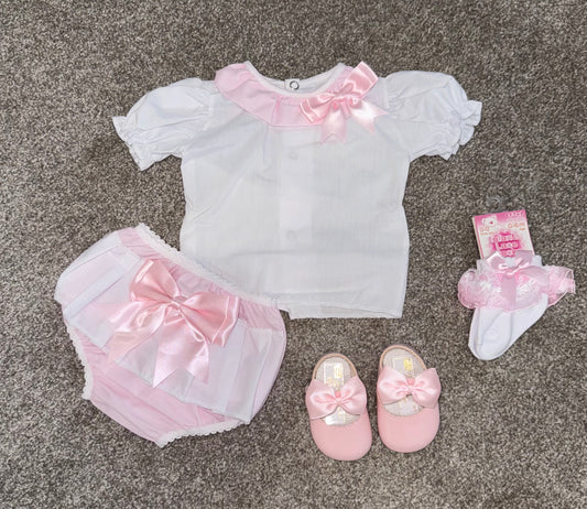 Baby girls pink jam pants set
