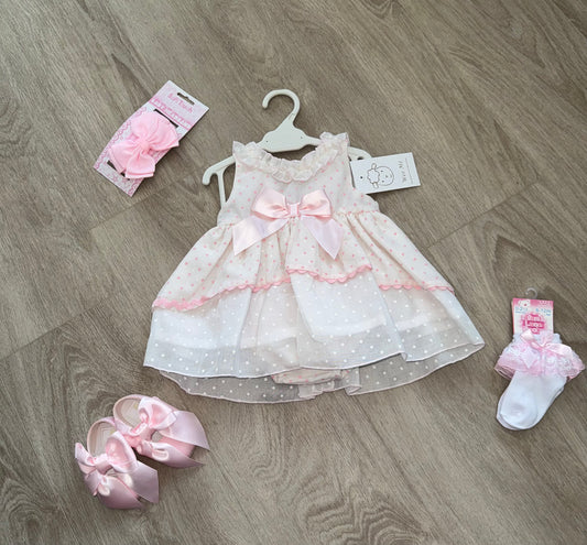 White and pink sporty puff dress