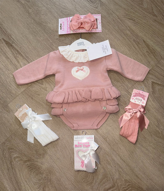 Dusty pink jam pant heart set