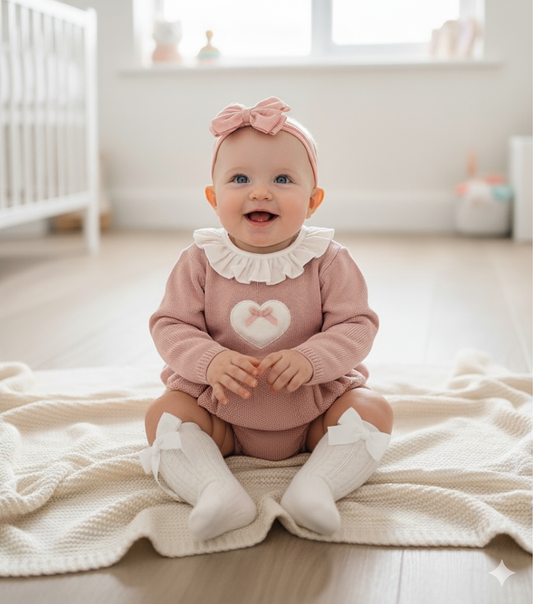 Dusty pink jam pant heart set