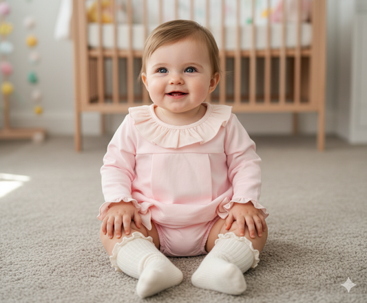 Pink Blouse And Romper Set